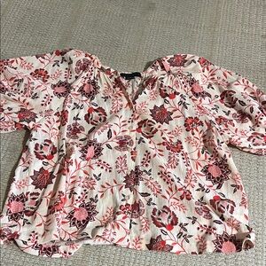 Sanctuary Pink and Cream Floral Blouse